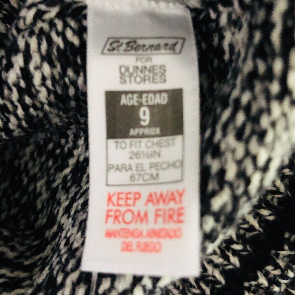 St Bernard Boys Size 9 Sweater Navy Blue White Pullover Fair Isle New - Picture 7 of 8